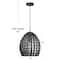Hello Honey® Persephone Black Metal & Handwoven Rattan Ceiling Light